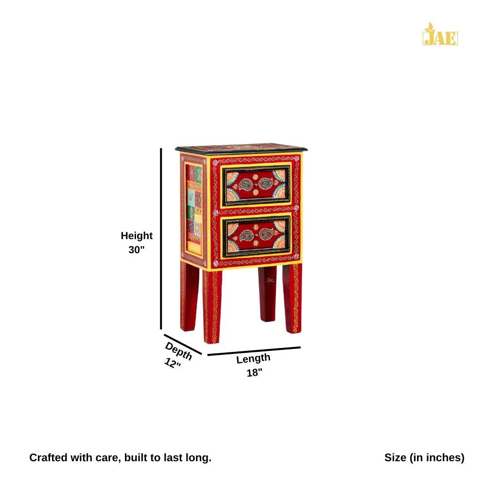 Kana Wooden Handpainted Side Table