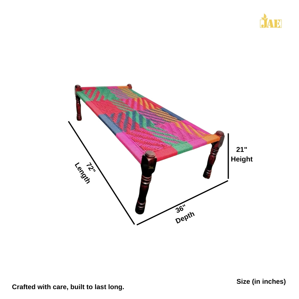 Rajasthani Wooden Khatiya Khaat (Colorful)