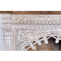 Prima Wooden Carved Book Shelf (White Distress)