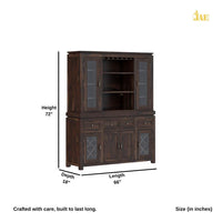 Adroi Wooden Bar Unit Storage Cabinet (Walnut)