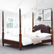 Emiko Wooden Poster Upholstered Bed | Four poster bed online for bedroom | Furnweave