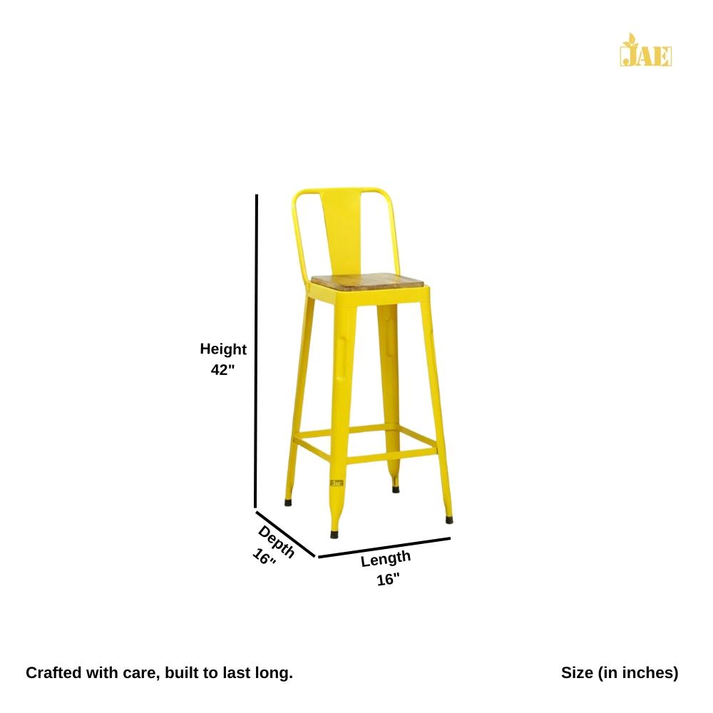 Cevia Metal Powder Coated Bar Chair (Yellow)