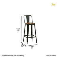 Cevia Metal Powder Coated Bar Chair (Black)