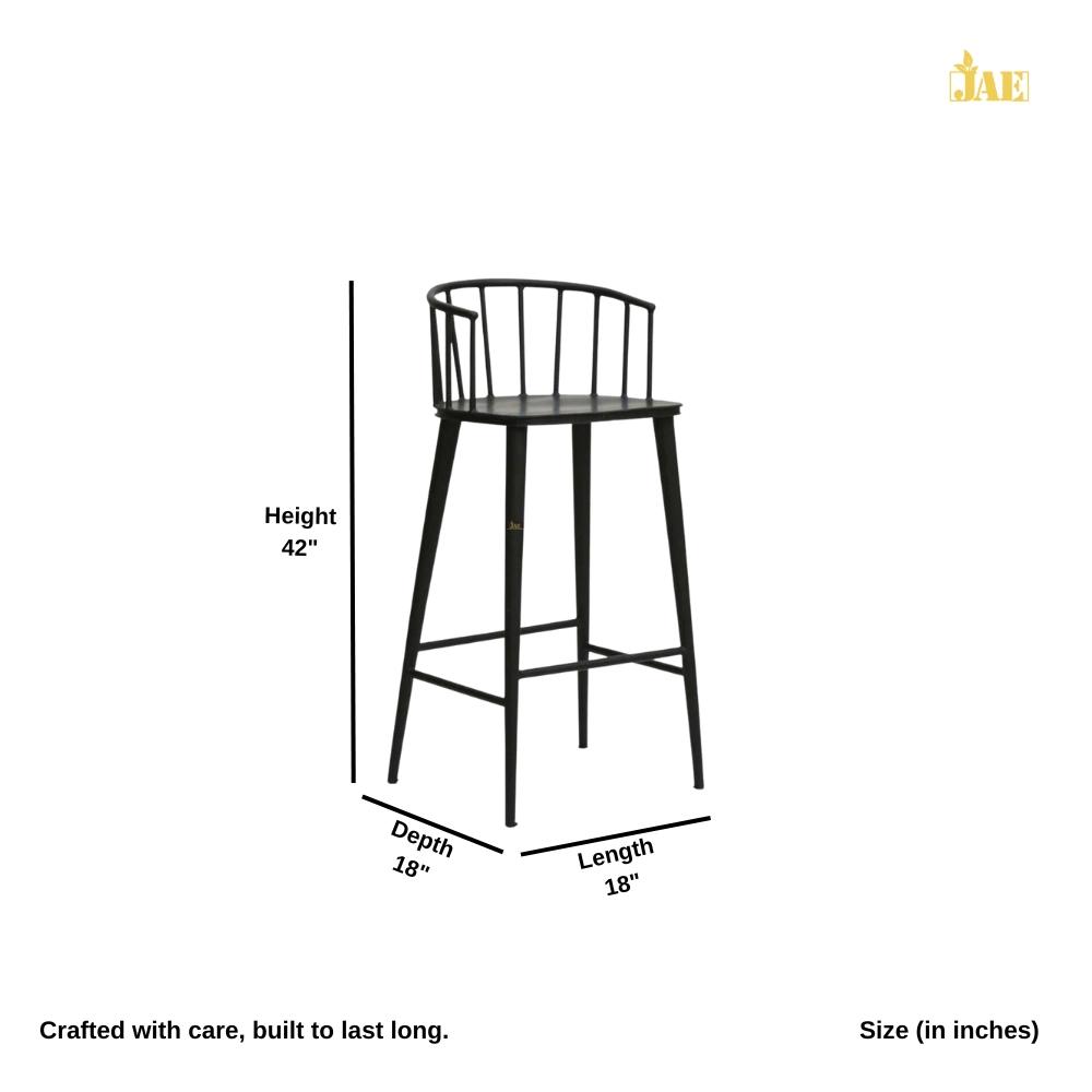 Anter Metal Bar Stool Chair (Black)