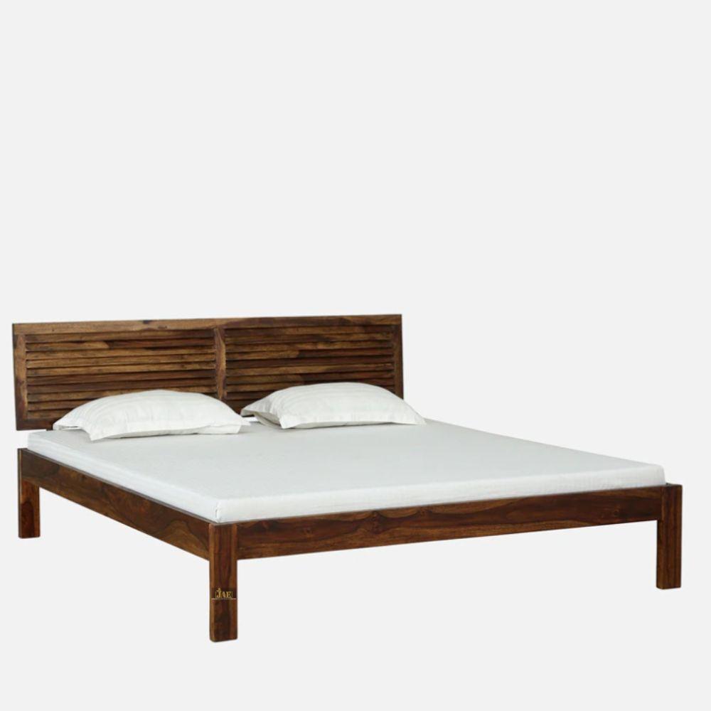 Hagse Wooden Bed Without Storage | premium wooden king size bed | Furnweave