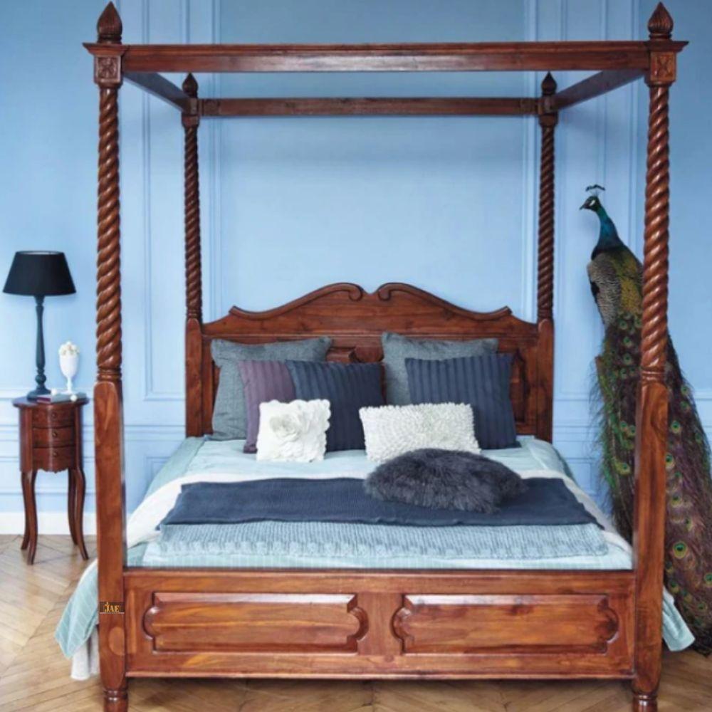 Buy Samce Wooden Poster Bed Online in India | Furnweave