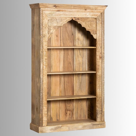 Betae Wooden Carved Book Shelf (Natural)