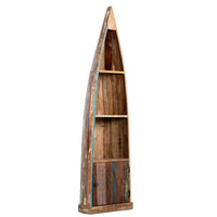 Boat Wooden Distress Book Shelf with Door (Rustic)