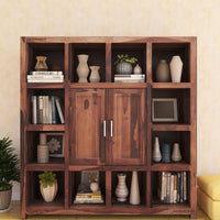 Yita Wooden Book Shelf for Storage (Brown)