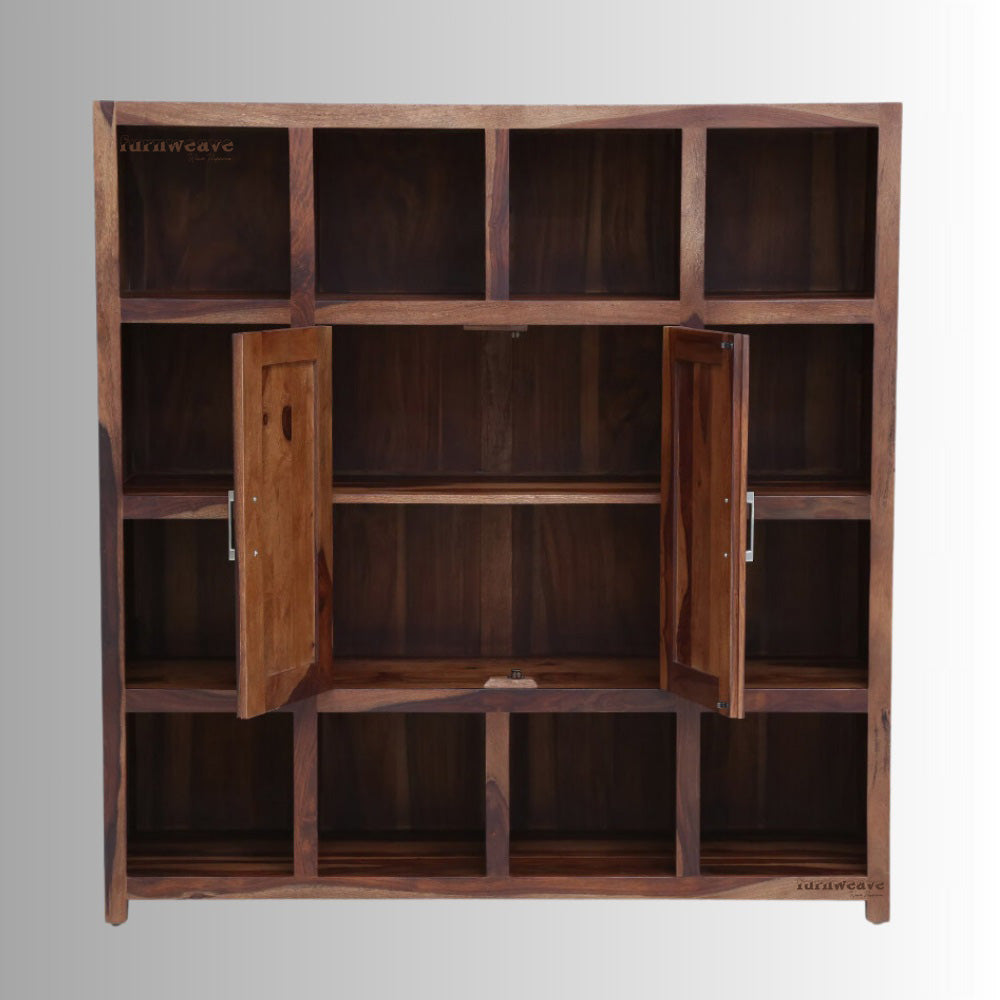 Yita Wooden Book Shelf for Storage (Brown)