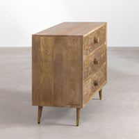 Fulera Wooden Carved Chest of Drawers (Natural)