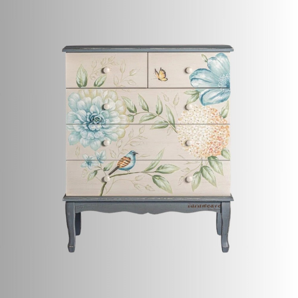 Flora Wooden Handpainted Chest of Drawer