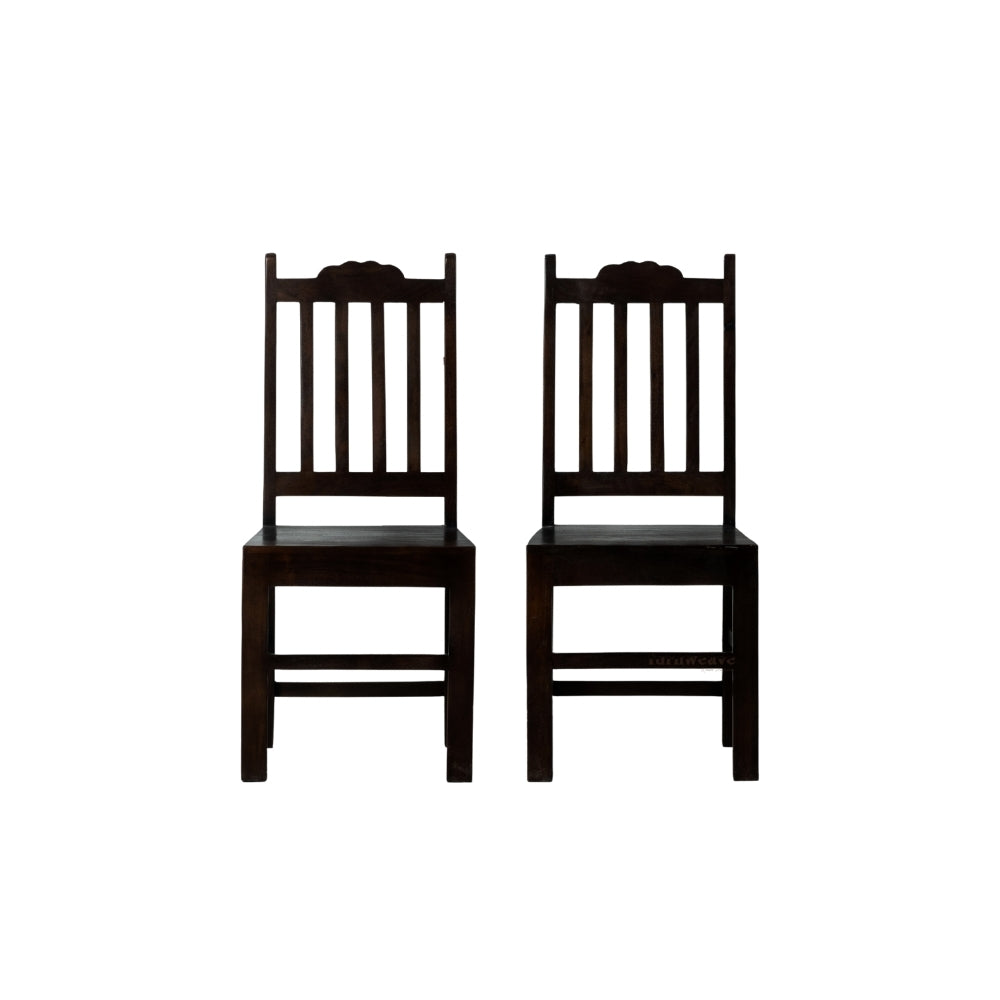 Keval Wooden Dining Chair (Walnut) Set of Two