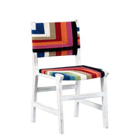 Wikia Wooden Handwoven Chair (White Distress)