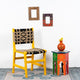 Wikia Wooden Handwoven Chair (Yellow Distress)