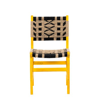 Wikia Wooden Handwoven Chair (Yellow Distress)