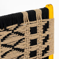 Wikia Wooden Handwoven Chair (Yellow Distress)