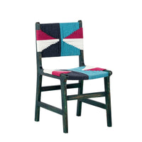 Wikia Wooden Handwoven Chair (Green Distress)