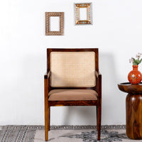 Jamil Wooden Rattan Arm Chair