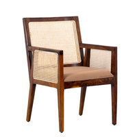 Jamil Wooden Rattan Arm Chair