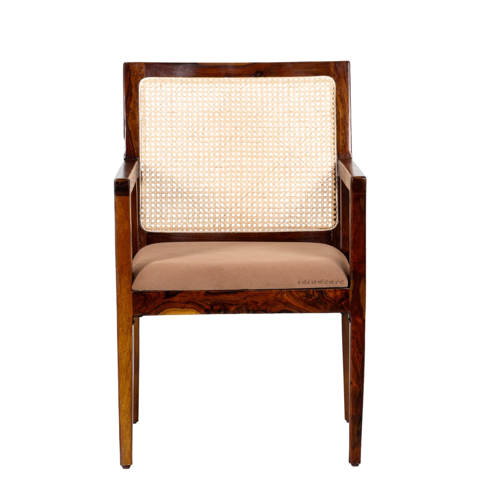 Jamil Wooden Rattan Arm Chair