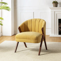 Sion Wooden Upholstered Lounge Chair