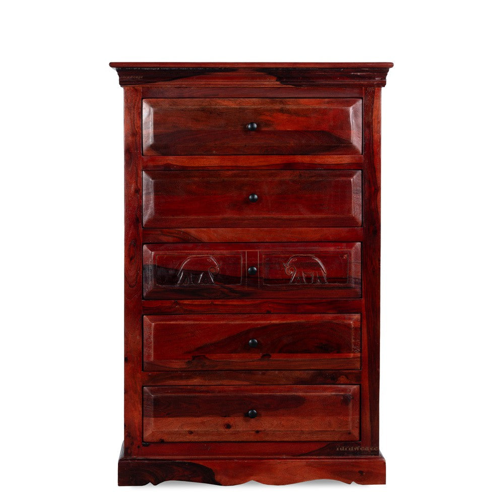 Eleph Wooden Chest of Drawers (Mahagony)