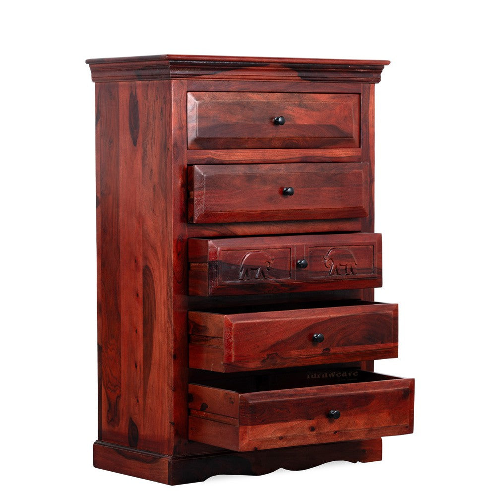 Eleph Wooden Chest of Drawers (Mahagony)