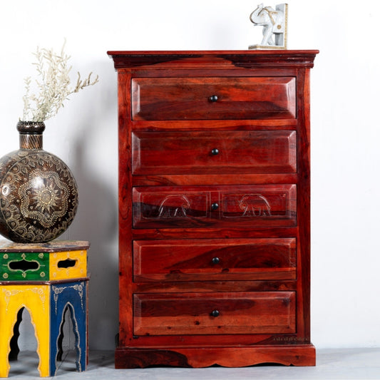 Eleph Wooden Chest of Drawers (Mahagony)