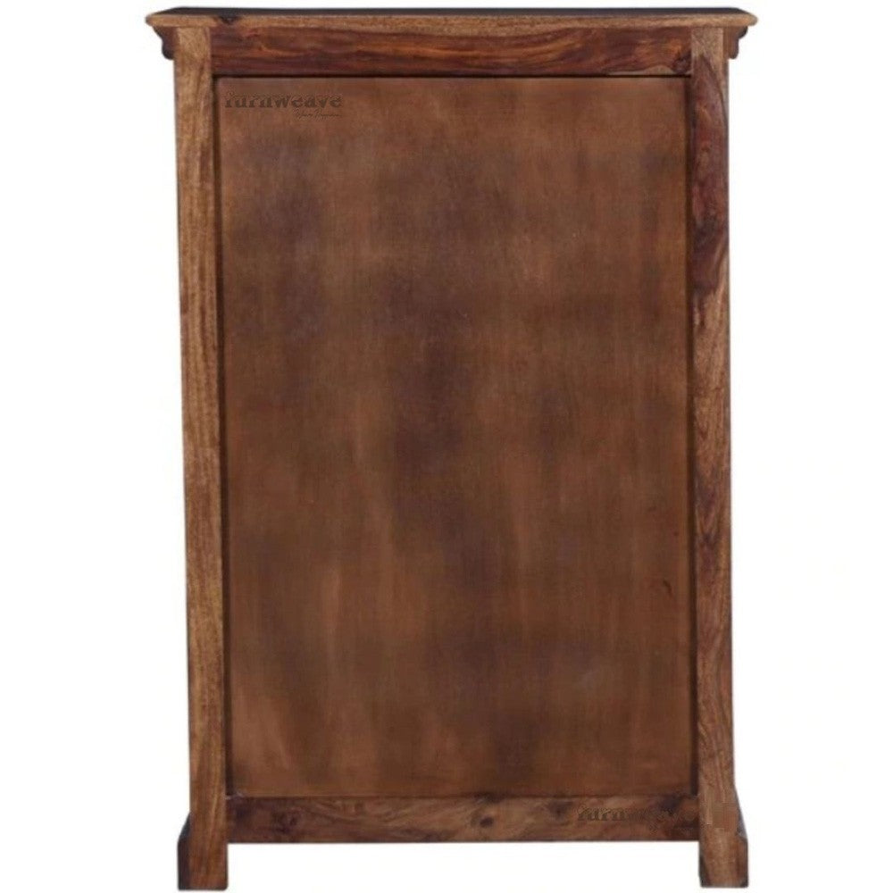 Eleph Wooden Chest of Drawers (Teak brown)