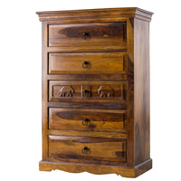 Eleph Wooden Chest of Drawers (Honey)