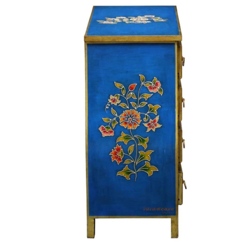 Shrenik Wooden Handpainted Chest of Drawer Cabinet