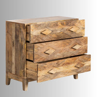 Inara Wooden Carved Chest of Drawer (Natural)