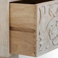 Tiska Wooden Carved Chest of Drawers (White Distress)