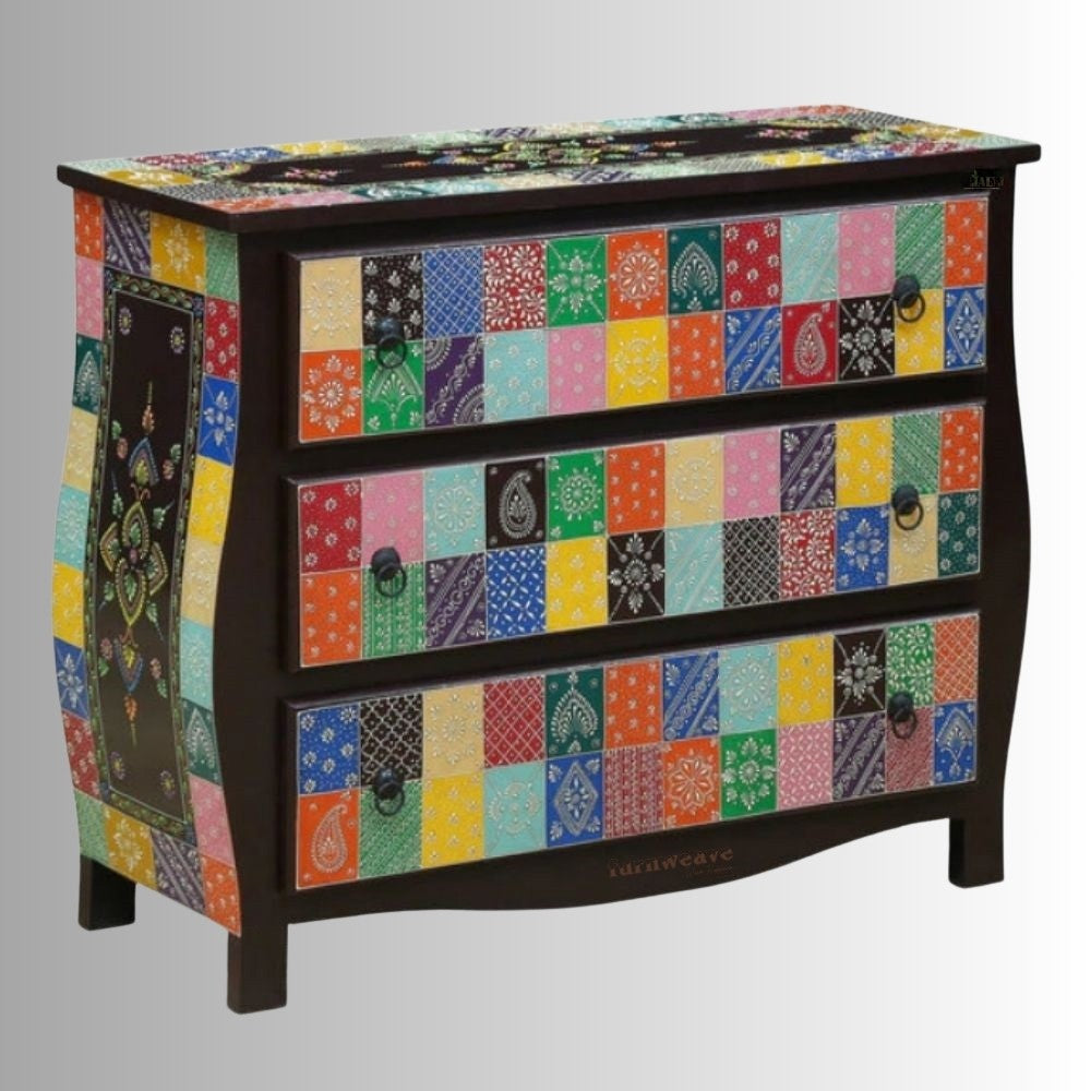 Shanka Wooden Handpainted Chest of Drawer Cabinet