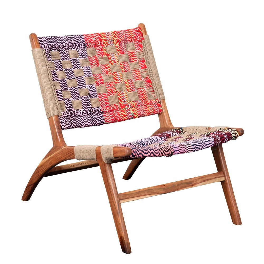 Kallan Wooden Handwoven Easy Chair (Natural)