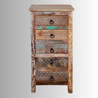 Recla Wooden Chest of Drawers with 5 Drawers (Antique)