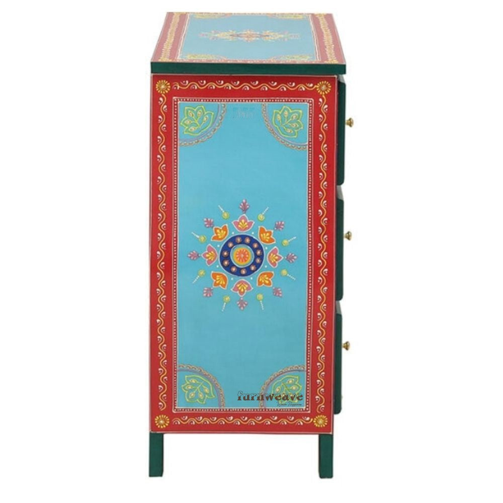 Amrit Wooden Chest of Drawers (Blue)