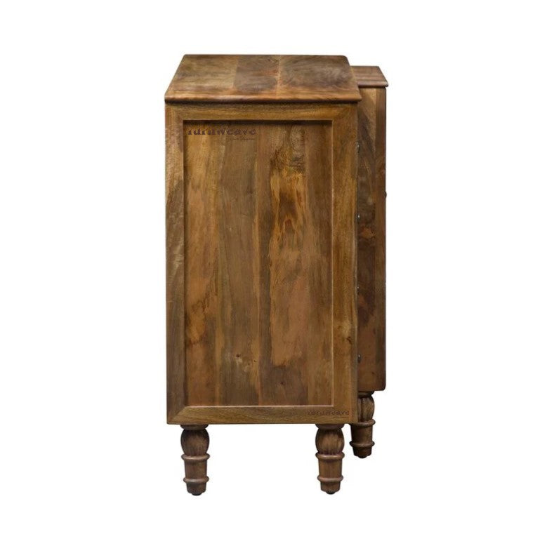 Kehsta Wooden Carved Chest of Drawers (Natural)