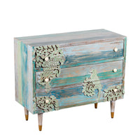 Bird Cabinet with Three Drawers (Light Blue)