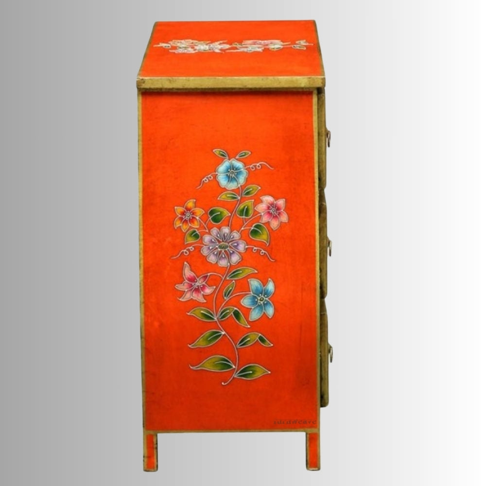 Flowe Wooden Handpainted Chest of Drawer Cabinet