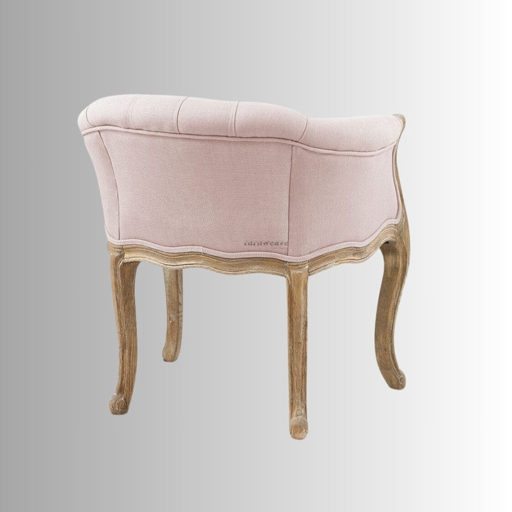 Shipa Wooden Upholstered Arm Chair Sofa (Light Pink Upholstery)