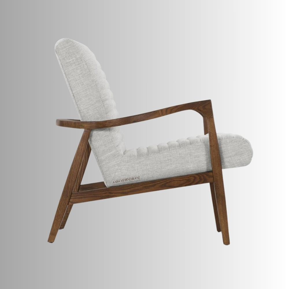 Sharif Wooden Upholstered Lounge Chair