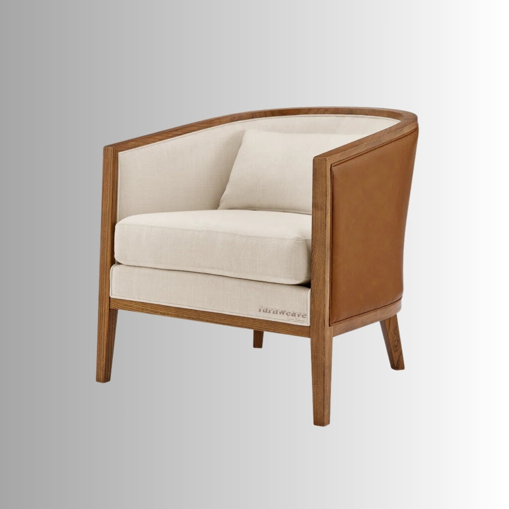 Khama Wooden Upholstered Lounge Chair