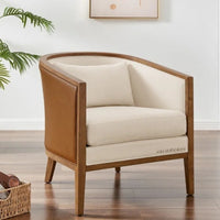 Khama Wooden Upholstered Lounge Chair