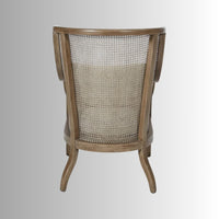 Jaga Wooden Accent Rattan Chair (Olive Walnut)