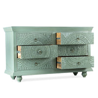 Wose Wooden Chest of Drawers (Light Green)