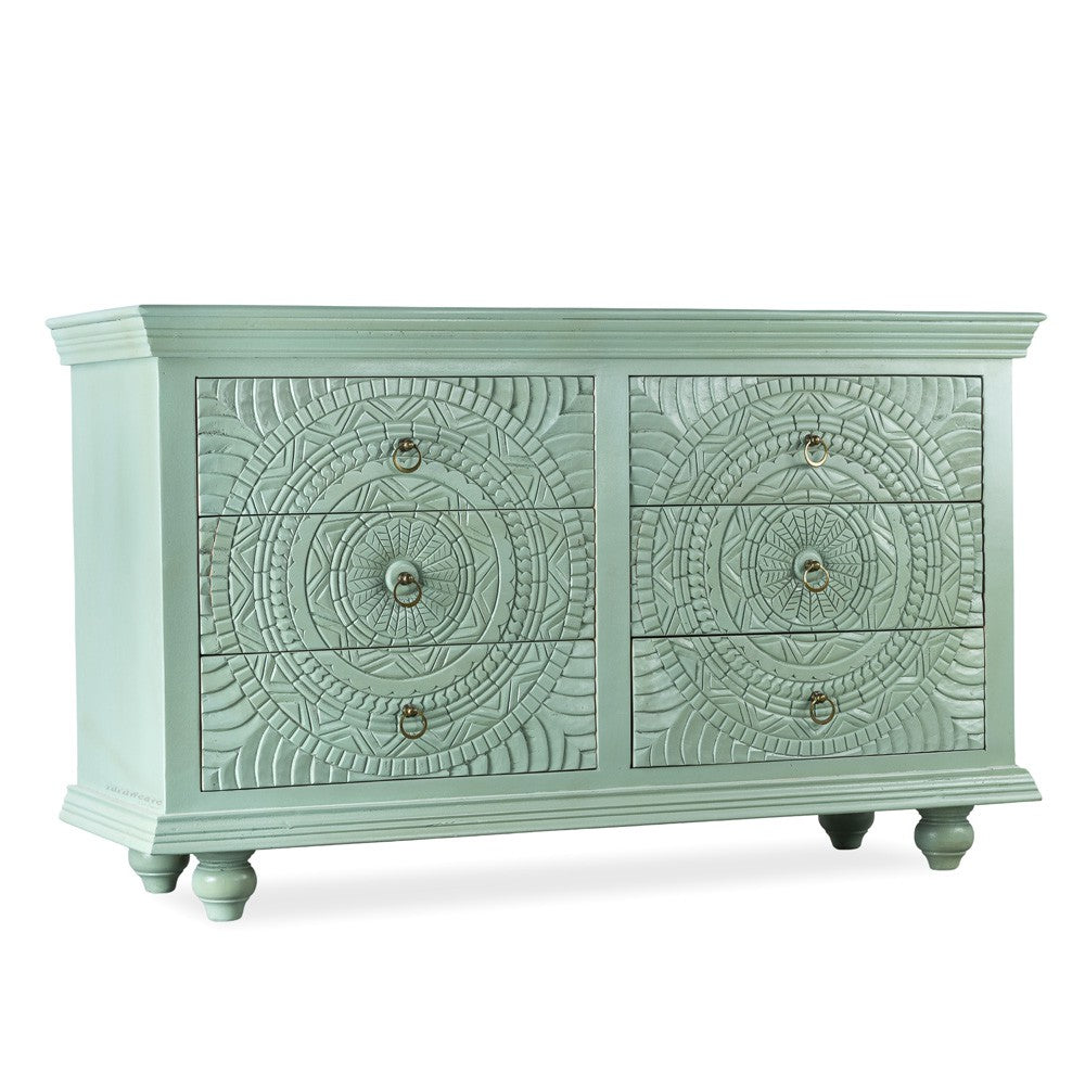 Wose Wooden Chest of Drawers (Light Green)