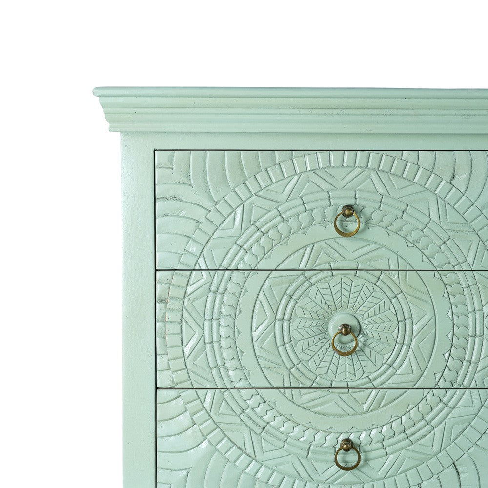 Wose Wooden Chest of Drawers (Light Green)