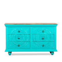 Wose Wooden Chest of Drawers(Blue Distress)